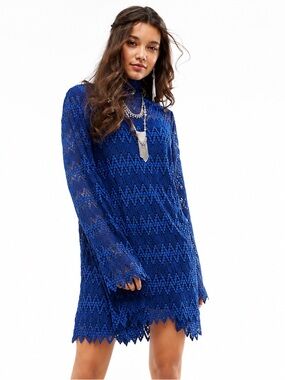 Free People Simone Mock Neck Mini Dress - Missing Lining
